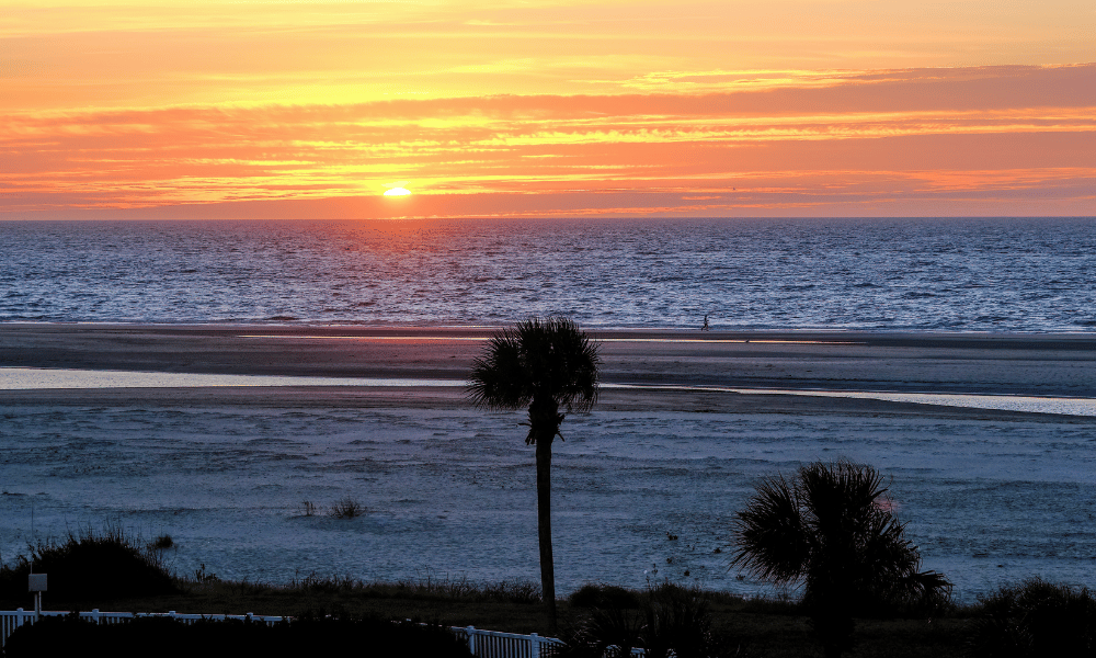 Beautiful Georgia Beach at sunset